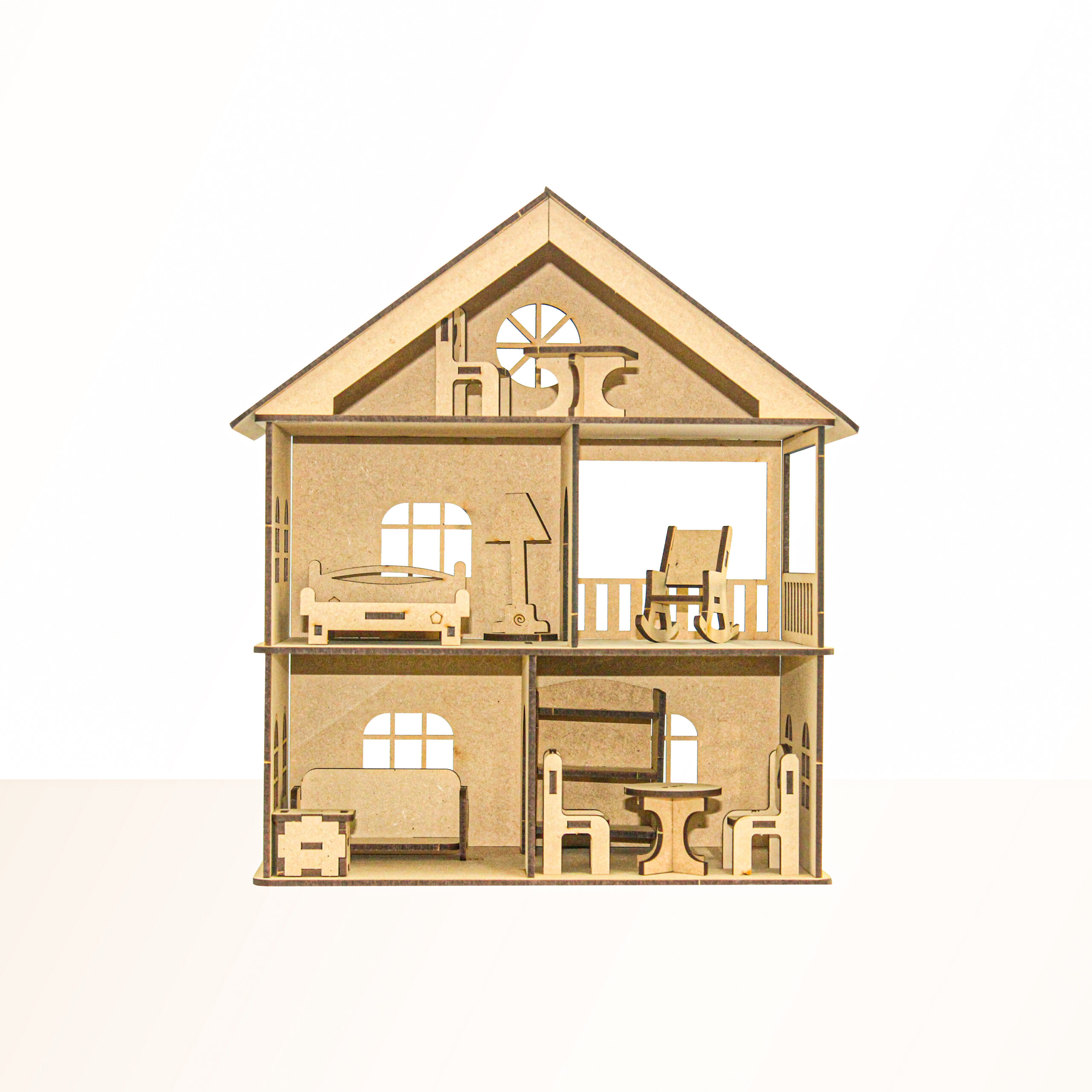 3D Wooden Doll House With Furniture Construction Kit